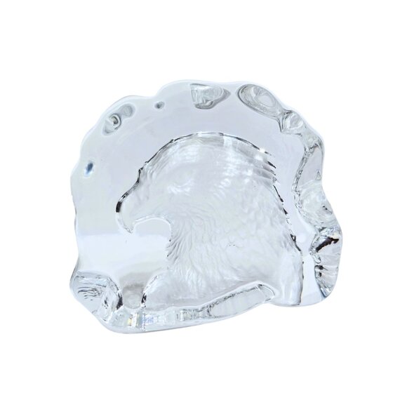 Vintage Lead Crystal Bald Eagle Cristal ‘d Argues Paperweight Made In France - Picture 3 of 5